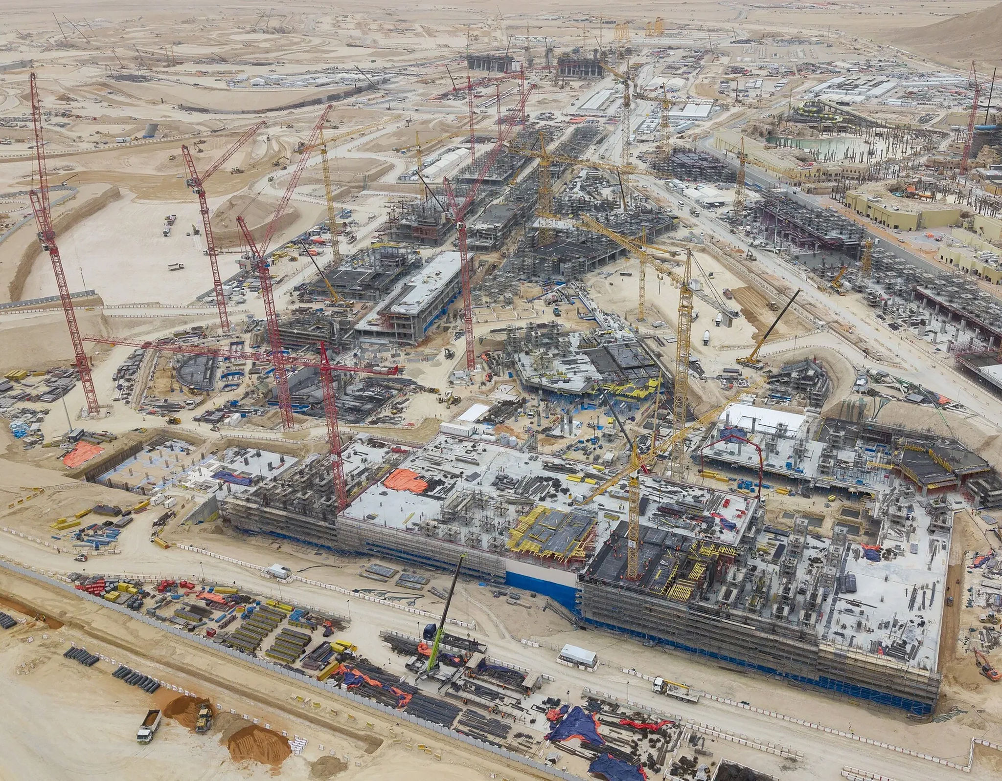 Construction of Qiddiya Speed Park Track, a motorsports destination within Qiddiya City